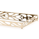Bandeja em Metal Espelhada Leaf Dourada 24cm