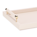 Bandeja em MDF e PU com Alças Cinza 52cm G
