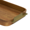 Bandeja em MDF e Metal Marrom 38,5cm P