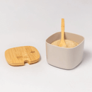 Açucareiro Lume Bege com Tampa de Bambu 200ml