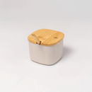 Açucareiro Lume Bege com Tampa de Bambu 200ml