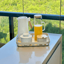 Açucareiro Lume Bege com Tampa de Bambu 200ml