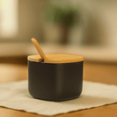 Açucareiro Lume Preto com Tampa de Bambu 200ml